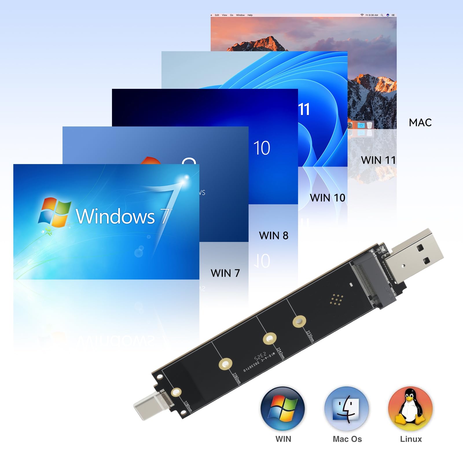 M.2 NVMe/SATA Dual Protocol mobiele harde schijfbehuizing USB3.1 Type-C externe SSD-behuizing Aluminium kopen vanaf een prijs van 11
