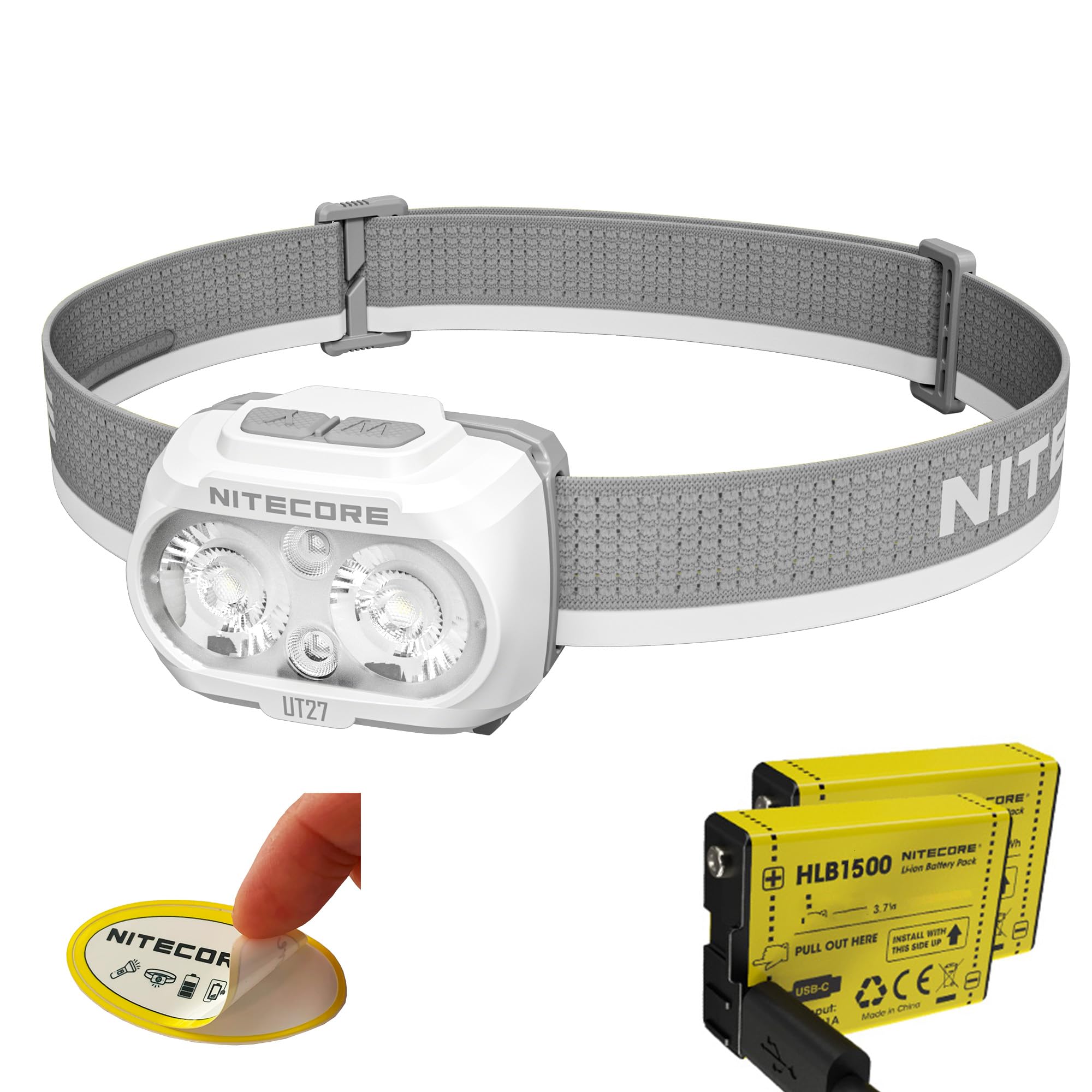 Nitecore UT27 MCT Pro 800 Lumen Running Headlamp USB-C Rechargeable Dual Power with Multi-Color Temperatures Red Light Lightweight Trail Hiking