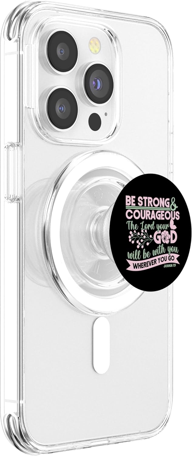 Christian Bible Verse Joshua 1:9 PopSockets PopGrip for MagSafe