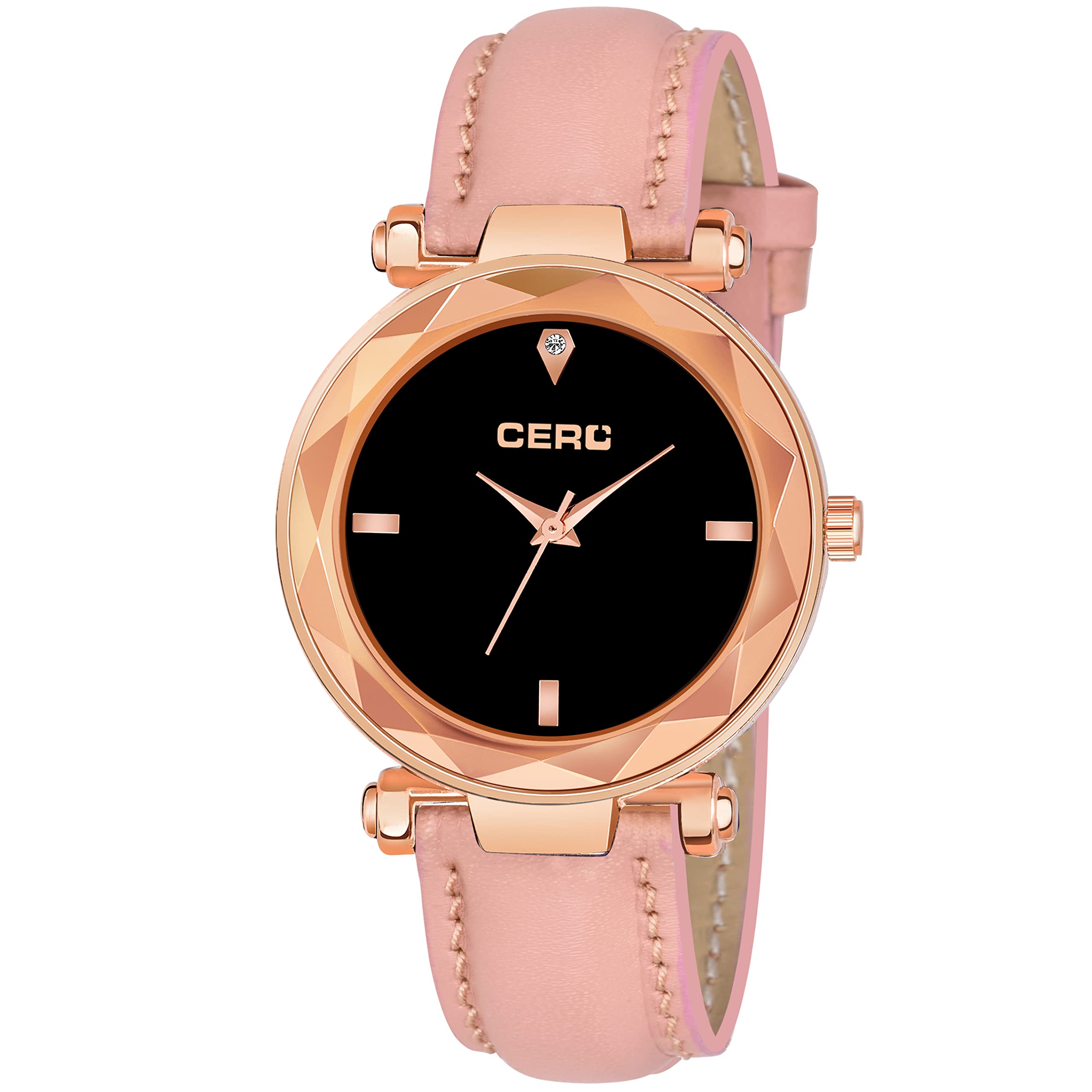 CERO Black Dial Four Point Pink Leathers Strap Analog Women and Girls Watch (Pink) (B09WRLCHLG) Amazon Price History, Amazon Price Tracker