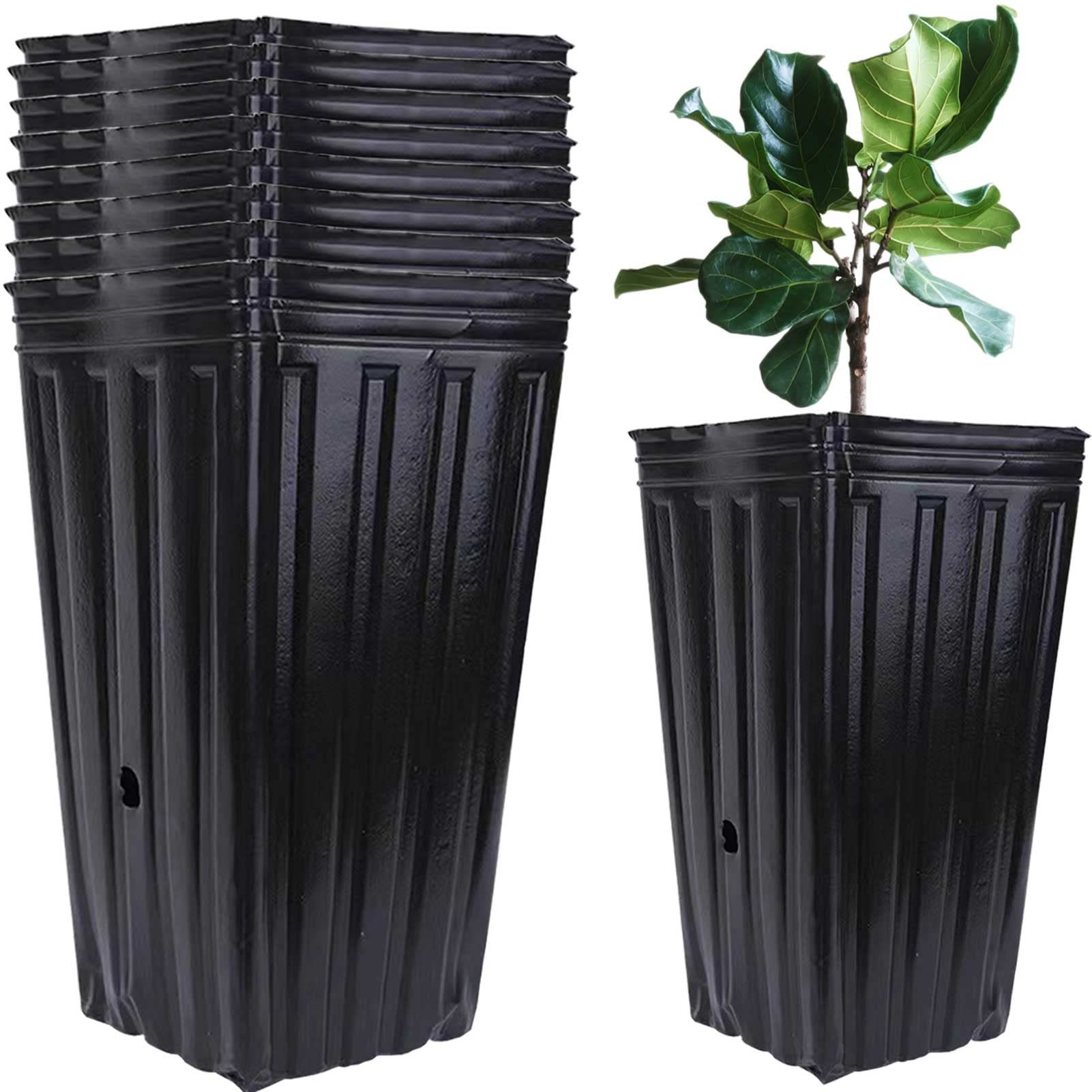YXTII 10Pcs Tree Pots Seedling Tall Nursery Pots Tall Tree Planter Pots Deep Seedling Pots 7.8" Tall Seedling Flower Plant Container Starting Pots with Drainage Holes