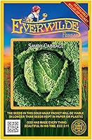 Everwilde Farms 500 Savoy Cabbage Seeds - Non-GMO Gold Vault Jumbo Packet for Premium Storage & Flavorful Harvests