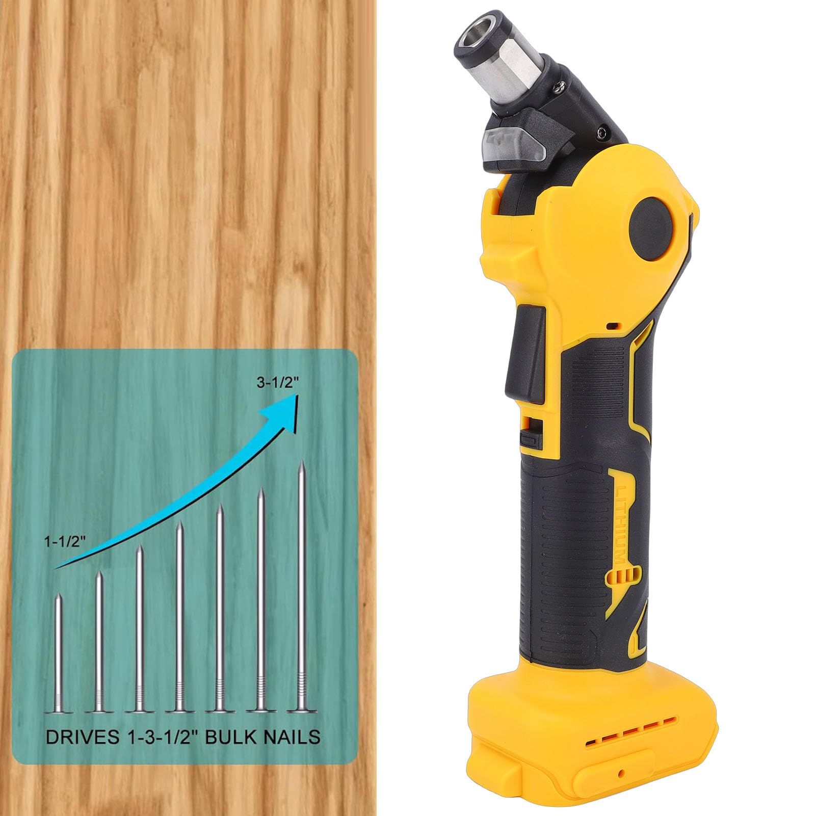 Cryfokt Cloueuse électrique sans Fil, Kit de Marteau Automatique avec Moteur sans Balais et Lumière LED pour le Travail du Bois, Compatible avec DCB203BT