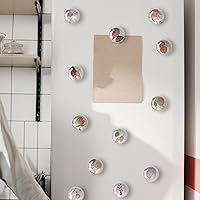 Vista 4 de 12 piezas de imanes de vidrio para nevera, calcomanía para nevera, imanes de nevera de flores de línea artística, decoración de imanes de nevera