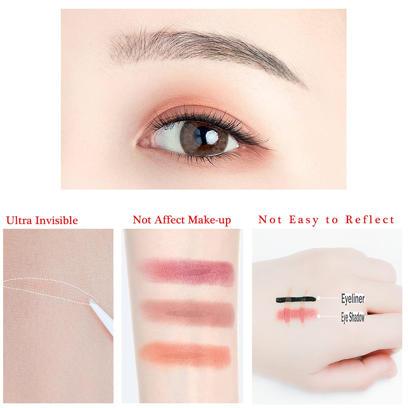 Buy Natural Ultra Invisible Single Side Double Eyelid Tapes Lift Strips