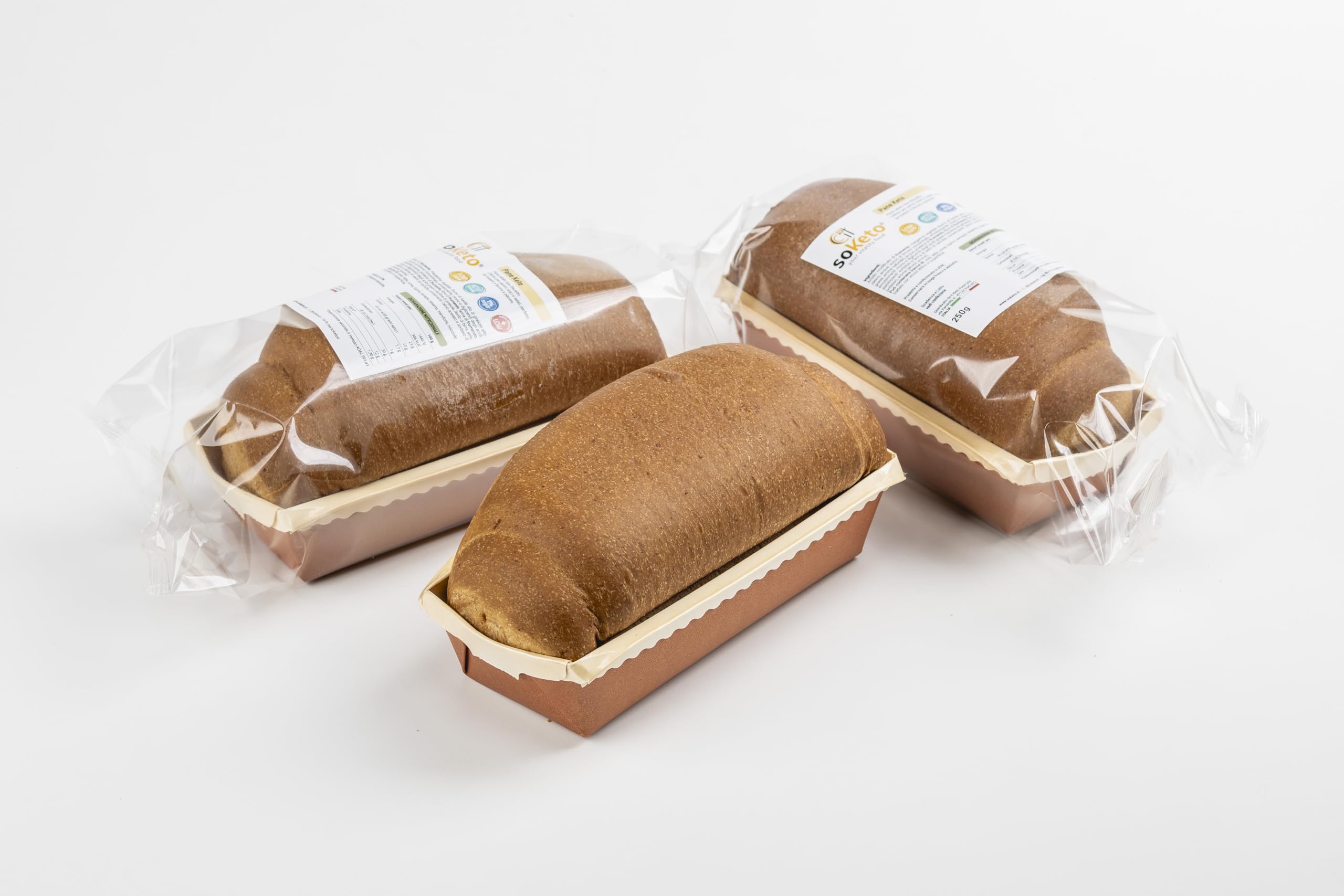 SOKETO - Pan Bauletto Keto Low Carb 12g Proteine 4.8g Carb per 100g Pan Proteico 28g Fibre Olio Cocco - Bajo IG per Diabéticos Tipo Sandwich - 2x 250g