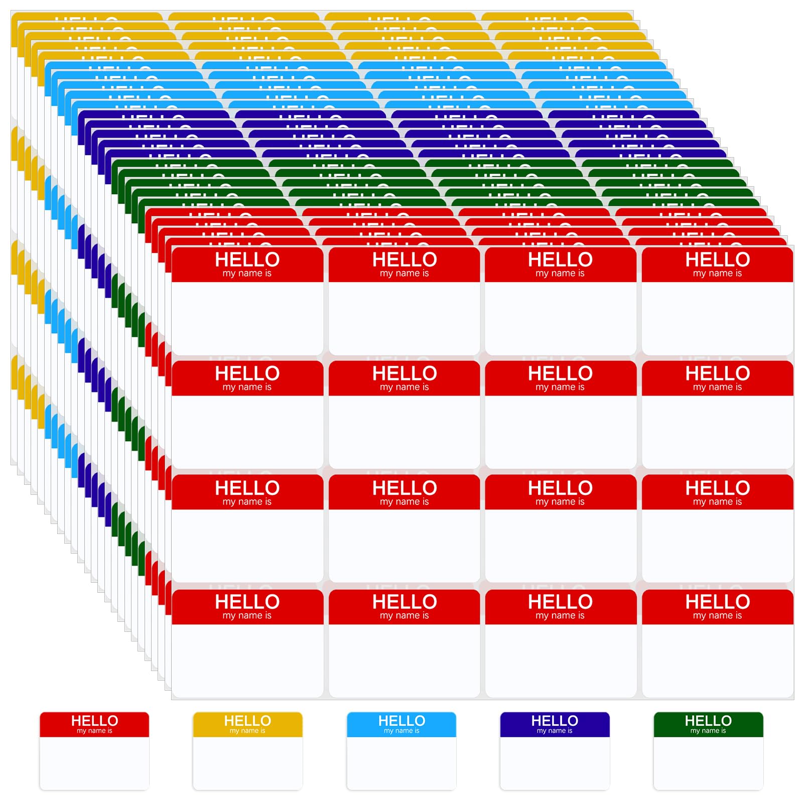 Name Tags,400 pcs Name Tag Stickers, Name Tag Labels,Hello My Name is Name Tags fo Classroom Party Meeting Luggage Clothes (Multicolored, 3 x 2 inch)
