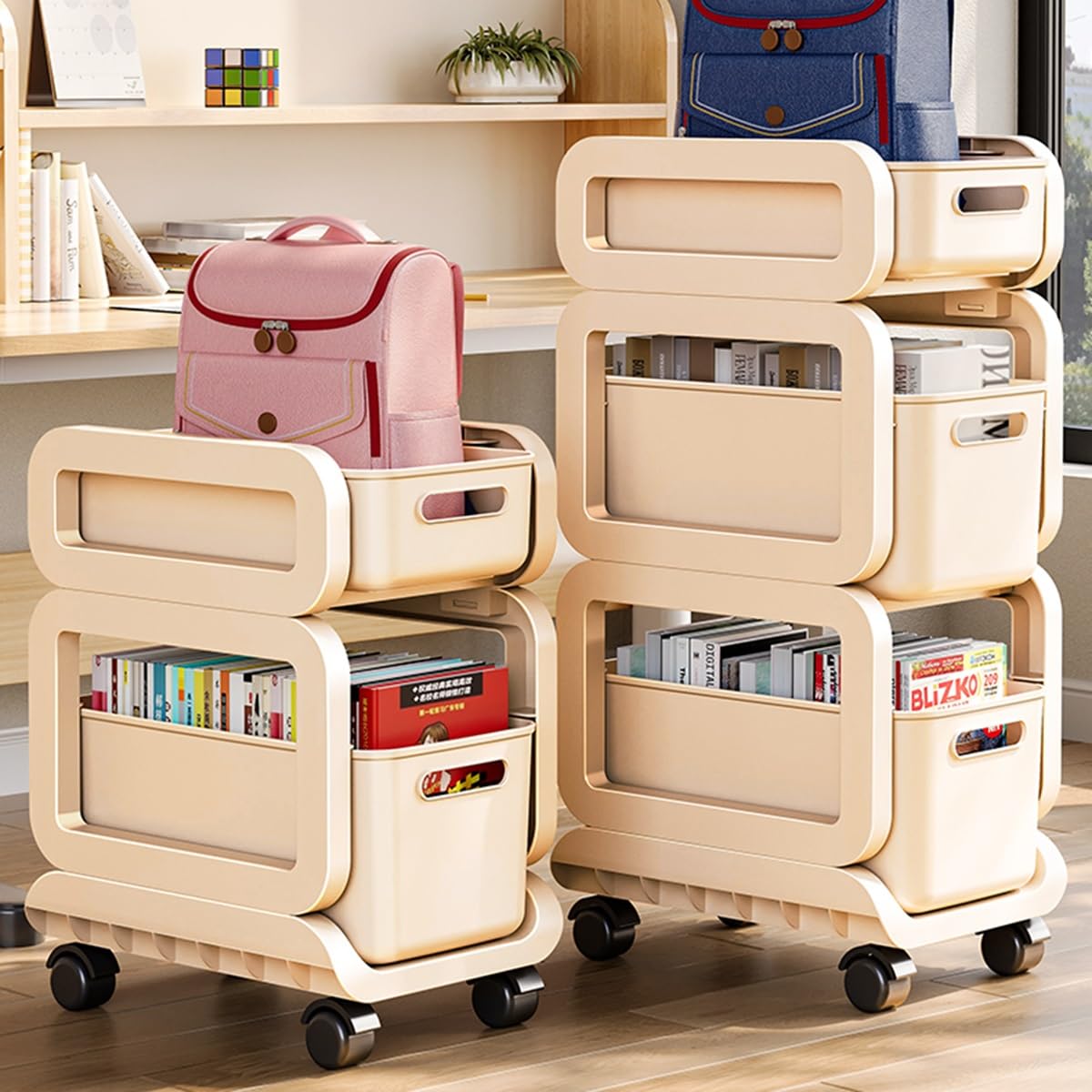 Carrito de Almacenamiento con Ruedas, Carrito Ruedas Espacios Estrechos Cocina baño lavadero(Grey,2 Tier No Wheels)