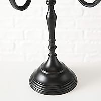 Vista 6 de Hamptons - Candelabro de cinco velas, acabado negro rústico, centro de mesa, hecho a mano de níquel de aluminio fundido, más de 1 pie de alto