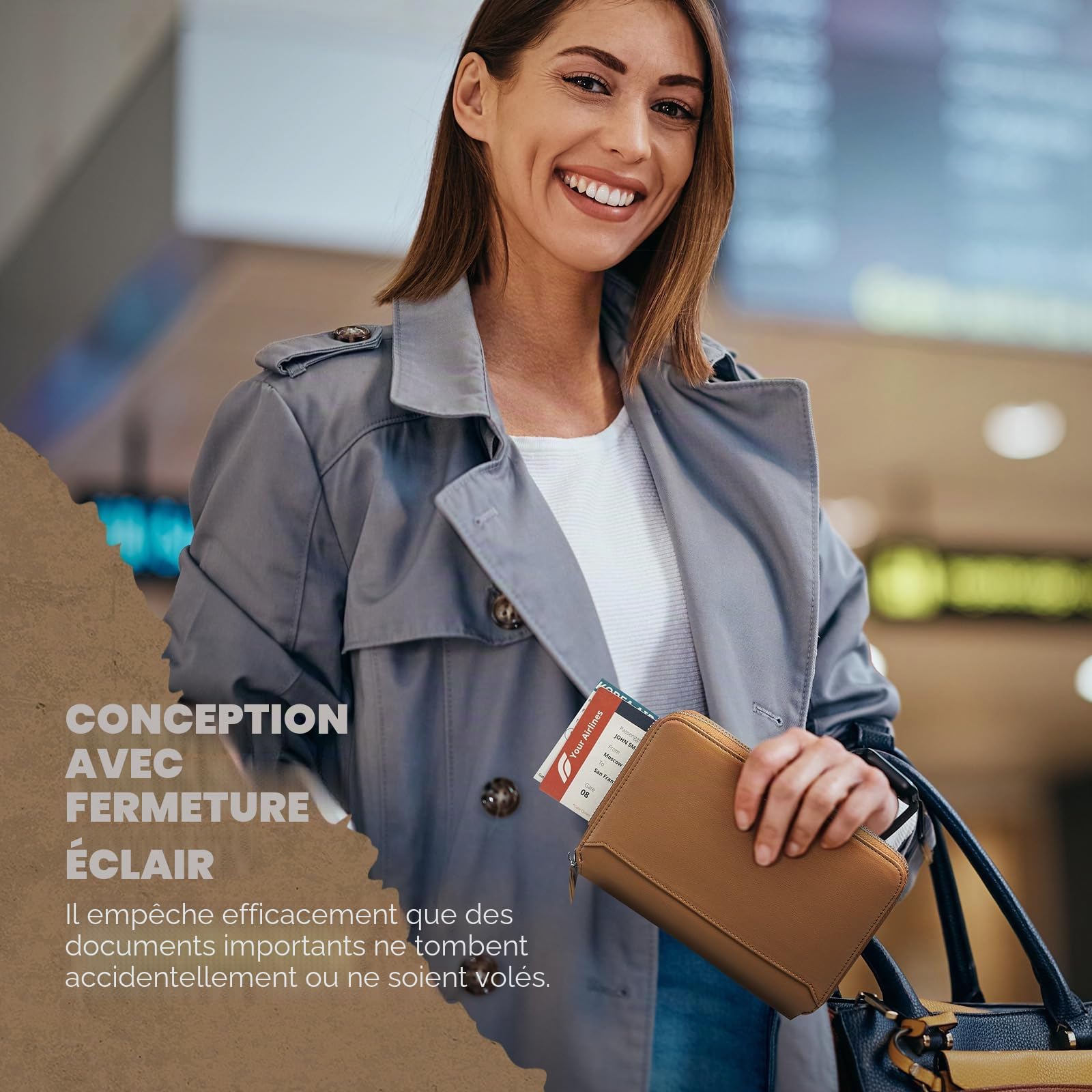 VULKIT Étui de Passeport Familial en Cuir pour 4 à 6 passeports, Organiseur de Documents Haut de Gamme, Grand Portefeuille de Voyage pour Couples et familles