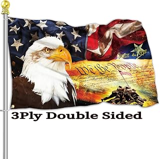 1776 American Flag 3x5 Ft Bald Eagle Constitution Freedom Patriotism Flags for Outdoor Home Decor Bright Colors 3Ply Double Sided Print