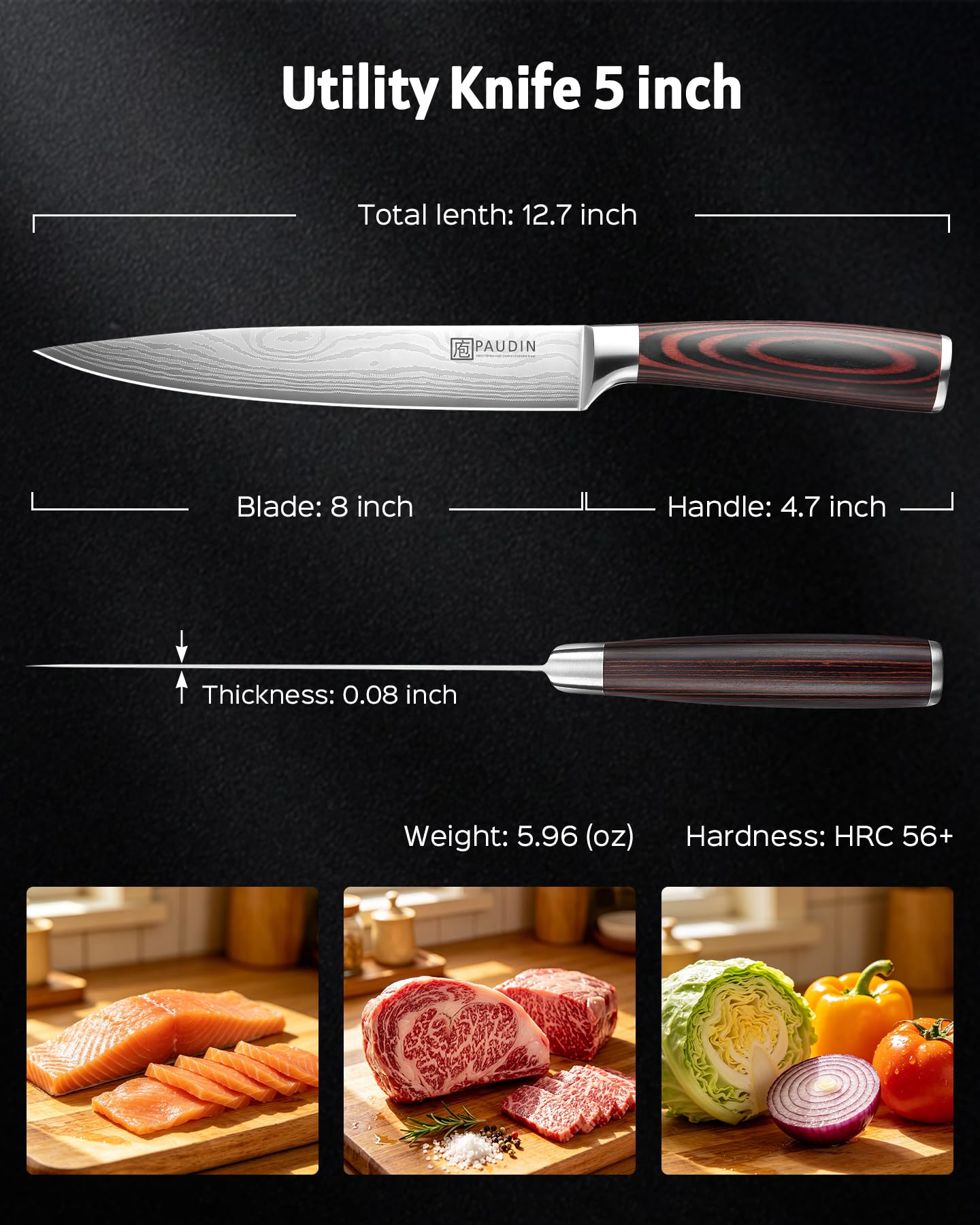 PAUDIN Carving Knife 8 inch, Ultra Sharp Brisket Slicing Knives — Amazon image 7