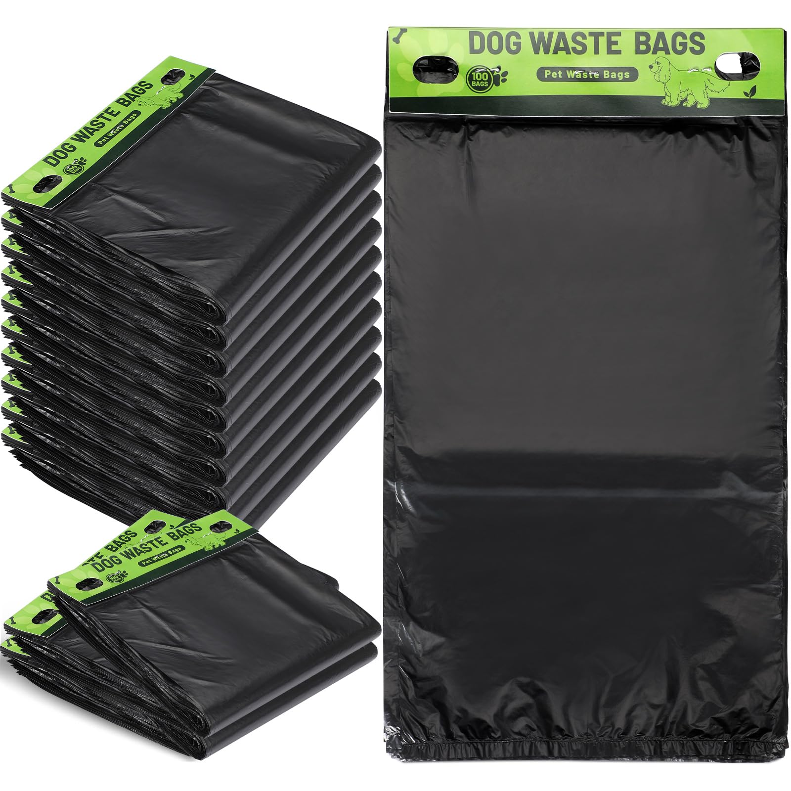 Ireer 1000 Pcs Header Bag Bulk Dog Pet Waste Bags Bulk Poop LeakProof Easy Single Pull Bags for Poop Dog Station Fit Hang Hole Dispenser Pet Waste Bag