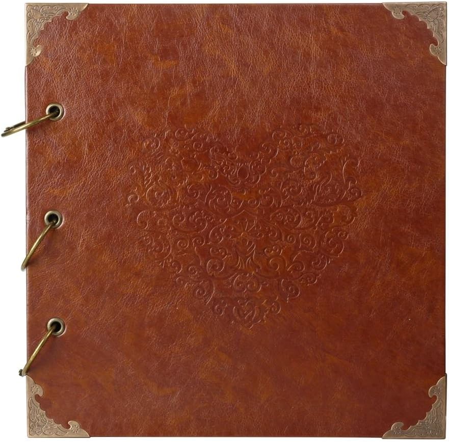 Superior Heart-Shaped Photo Album- An Ultimate PU Leather Cover Antique Scrapbook For Your Wedding, Birthday and Anniversary Photo Memories. A Perfect Choice And A DIY Gift For Your Loved Ones