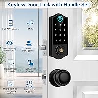 Vista 3 de Harfo Fingerprint Smart Door Locks for Front Door with Handle Set, App Control, Keyless Entry Door Lock Keypad Deadbolt, Bluetooth Digital