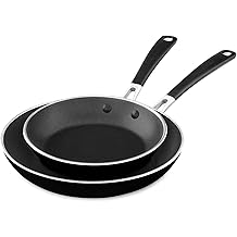 KitchenAid KC2A08TPOB Aluminum Nonstick 8" & 10" Skillets Twin Pack - Onyx Black, Medium