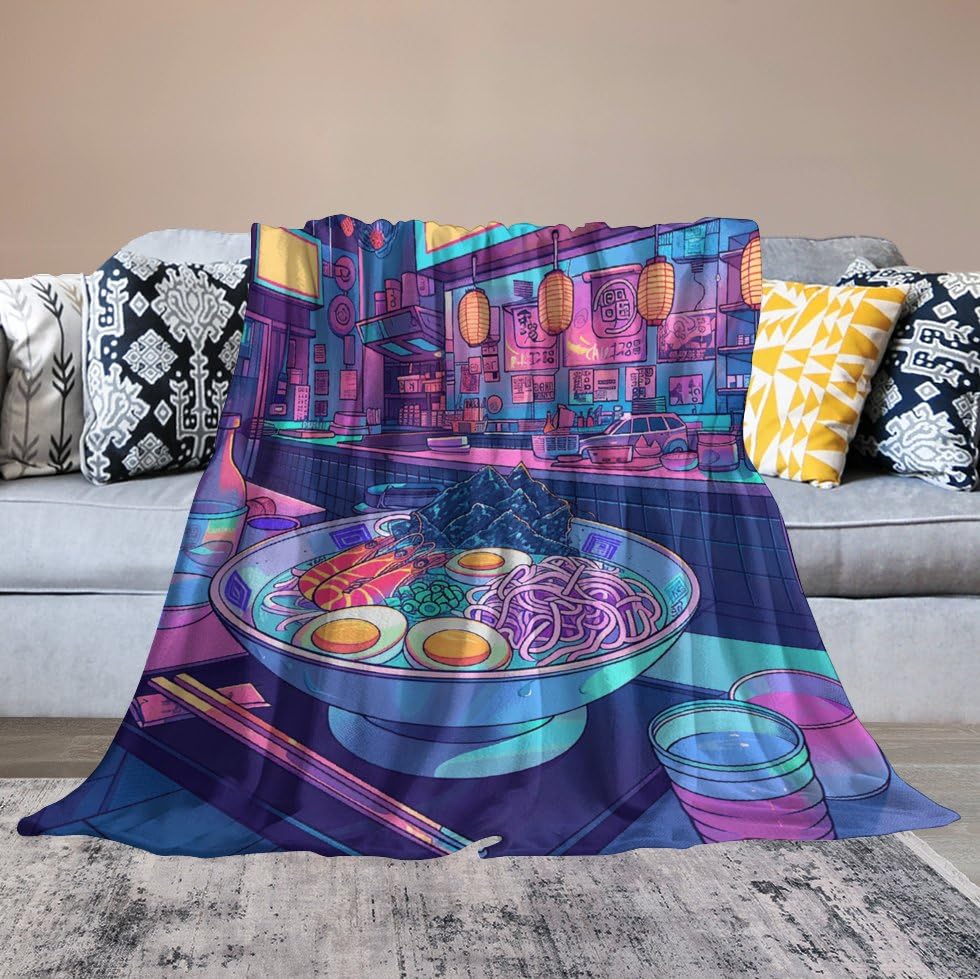 Couverture ultra douce ramen le cadeau original et réconfortant