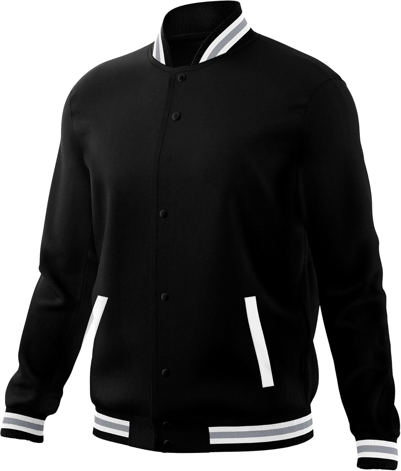 KXK Men’s Fashion Varsity Jacket Causal Cotton Letterman Baseball Bomber Jacket Lightweight Coat - Image 2