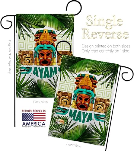 Miniatura 3 de Ornament Collection Bandera Maya para jardín, Regional, México, Estados Unidos, México, Área particular, Pequeña bandera decorativa de regalo para