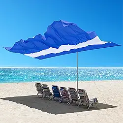 TENRAI Sombra de Praia Portátil para 6 Pessoas, Autoajustável Conforme O Vento Muda, Barraca de Praia Dobrável, Abrigos Solares, Configuração Simples e Rápida, Abrigo para Praia Ao Ar Livre, Combate V