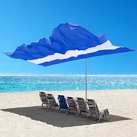 TENRAI Sombra de Praia Portátil para 6 Pessoas, Autoajustável Conforme O Vento Muda, Barraca de Praia Dobrável, Abrigos Solares, Configuração Simples e Rápida, Abrigo para Praia Ao Ar Livre, Combate V