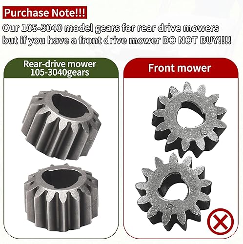 Miniatura 2 de DECKMAN 105-3040 65-2720 39-9650 Kit de engranajes de piñón compatible con Toro 22" Personal Pace Self Propel 20013, 20014 20075, 20076, 20079 para