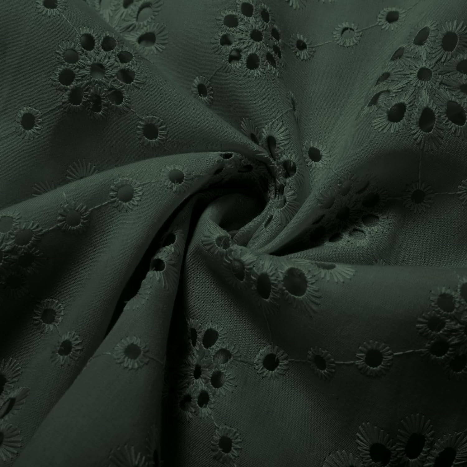 Kate Kasin Women Eyelet Spring Summer Tops, Dressy Casual Petal Short Sleeves Shirts, V Neck Lace Embroidered Blouses - Image 5