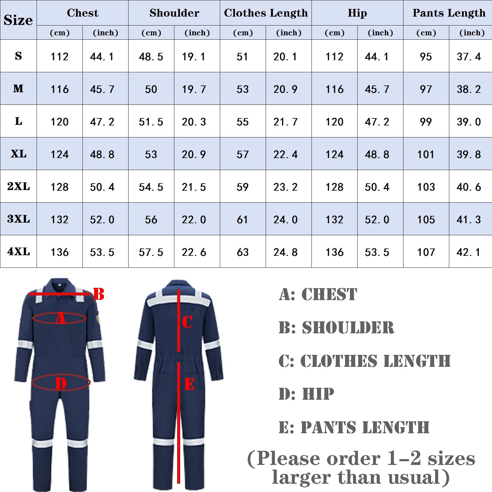 Monos De Trabajo con Raya Reflectante Y Bolsillo con Cremallera, Ropa De Trabajo De Mono De Prevención Electrostática