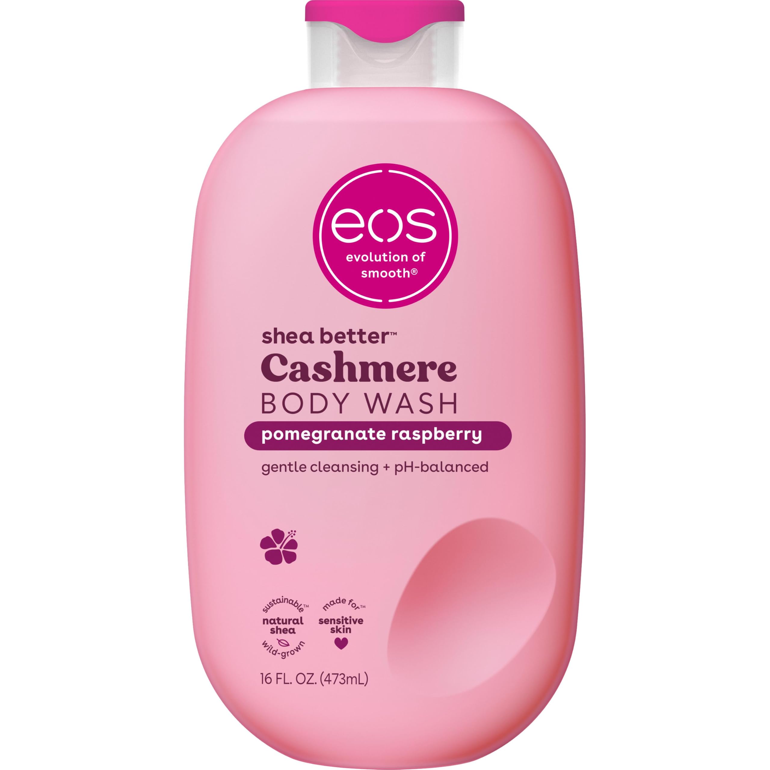 eos Cashmere Body Wash- Pomegranate Raspberry, Creamy Shea Gel, 16 fl oz