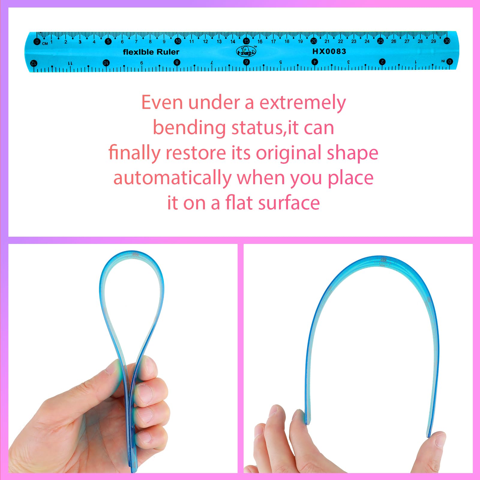 Snapklik.com : Grevosea 2 PCS Flexible Ruler Bendable Unbreakable Safe ...