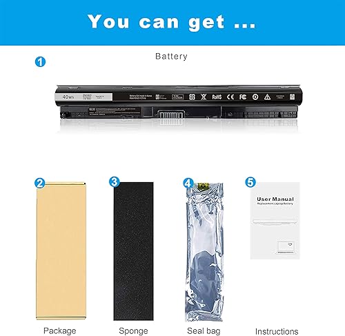 Miniatura 7 de Batería M5Y1K, 40Wh M5Y1K 14.8V repuesto para Dell Inspiron 15 5000 3000 batería 5559 5558 5566 5555 5758 5100 3551 3567 3558 14 3451 3451 3 452 5