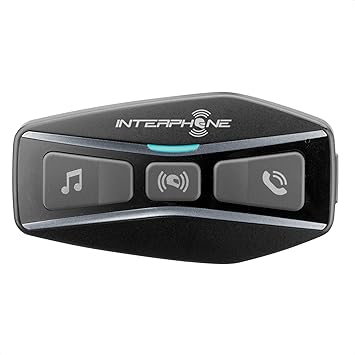 Interphone UCOM4 - Single Pack - Bluetooth 5.0 Intercom for Motorcycle, Group Use at 4, Distance 1 Km, Autonomy Up to 15 Hours, MP3, GPS, IP67 Waterproof, Universal, Black