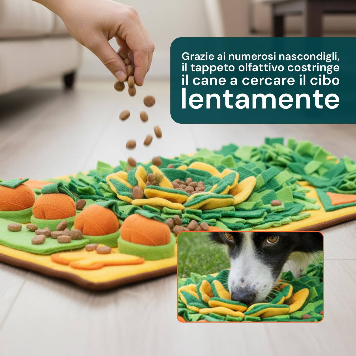 Avilia Tappeto Olfattivo Grande per Cani - Gioco di Attivazione Mentale per Ricerca Cibo e Snack - Snuffle Mat Lavabile e Antiscivolo Contro Noia e Stress - Ideale per Addestramento 79x48.5cm