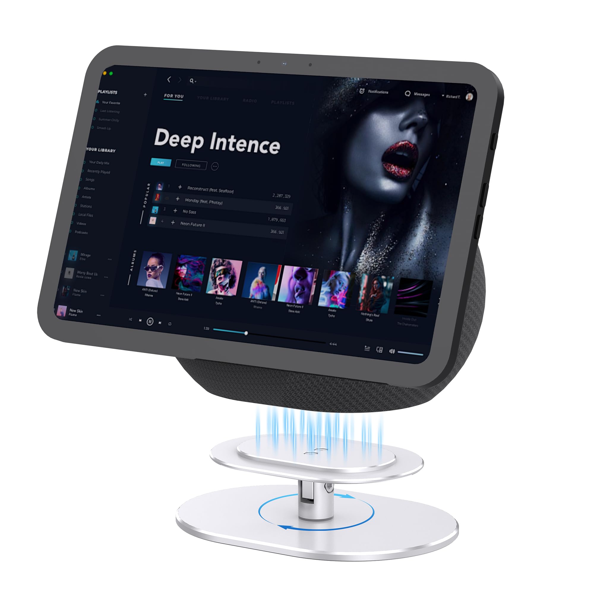 Mount - Versatile Aluminum Alloy Stand For Show 8/Show11 (2025 Release),360-Degree Rotation, Anti-Slip Table Stand Without Blocking Audio,Easy Installation for Desktop,Space Saving（Black） — view 9