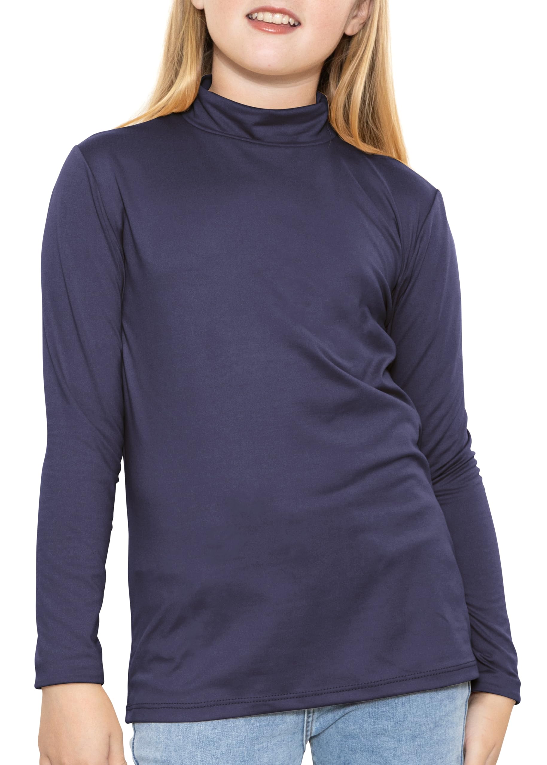 STRETCH IS COMFORT Youth Girl’s Oh So Soft Long Sleeve Mock Neck Top | 4-16