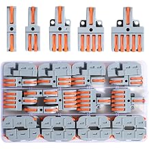 30Pcs Lever Wire Compact Connectors 1-5 Circuit Inline Splices | 28-12 AWG Electrical Compact Fast Connection Low Voltage Cable Quick Splicing Connectors DIY