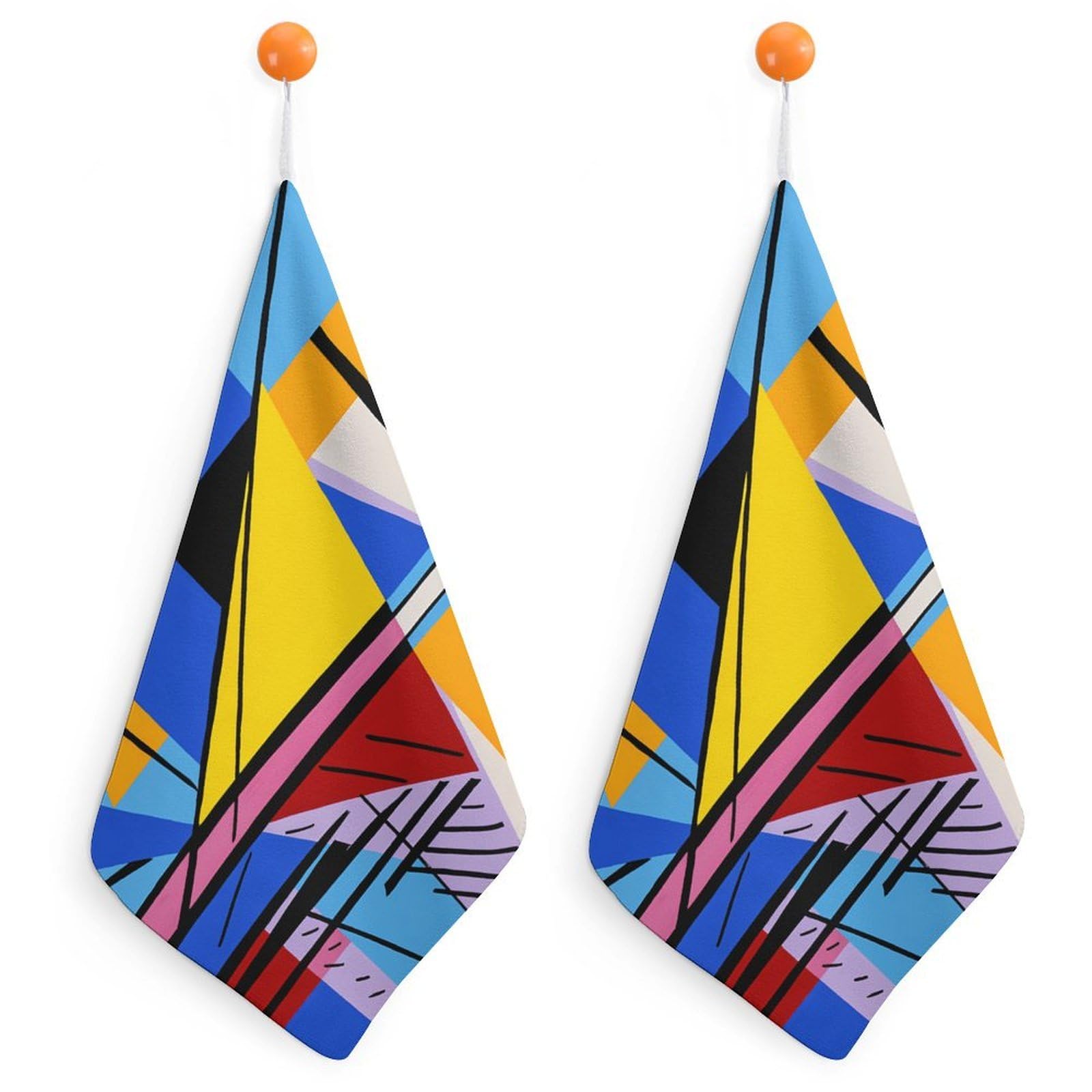 TXFBTRFSA Colorful Abstract Hand Towels with Hanging Loop Kitchen Towel Handkerchiefs Cleaning Cloths