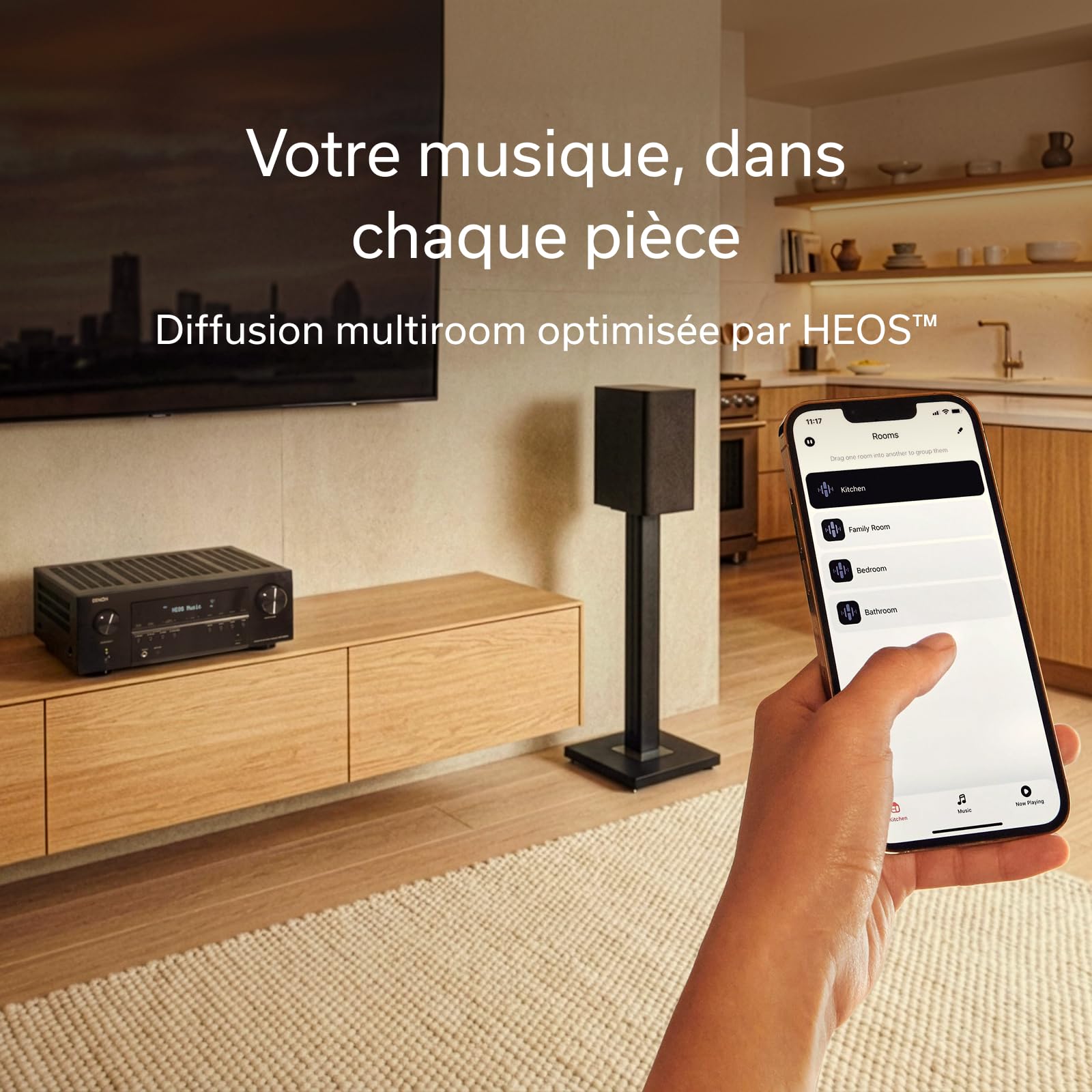 Denon AVR-X2900H Dab Amplificateur Home Cinéma 7.2 Canaux 95W avec Dolby Atmos, DTS:X, HDMI 8K, HEOS Multiroom, Wi-FI, Bluetooth, AirPlay 2, Dab+ - Noir