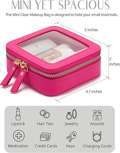 Miniatura 3 de Popvibe Bolsa de maquillaje transparente, neceser de viaje, bolsa de cosméticos transparente con cremallera, organizador de maquillaje portátil,