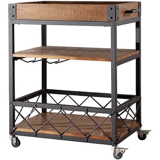 Black Rectangular Kitchen Cart 28