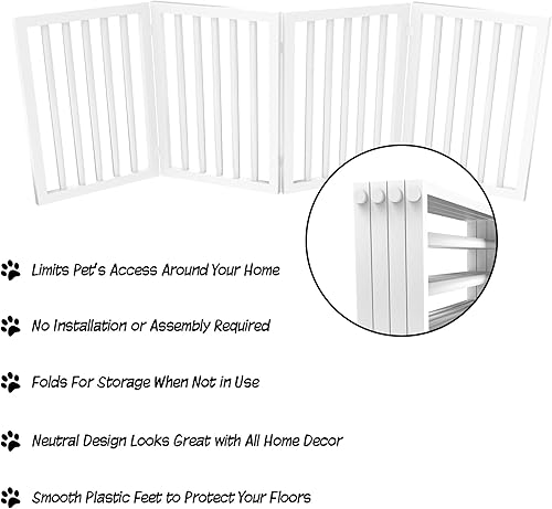 Miniatura 2 de Puerta para mascotas independiente, 4 paneles de color crema