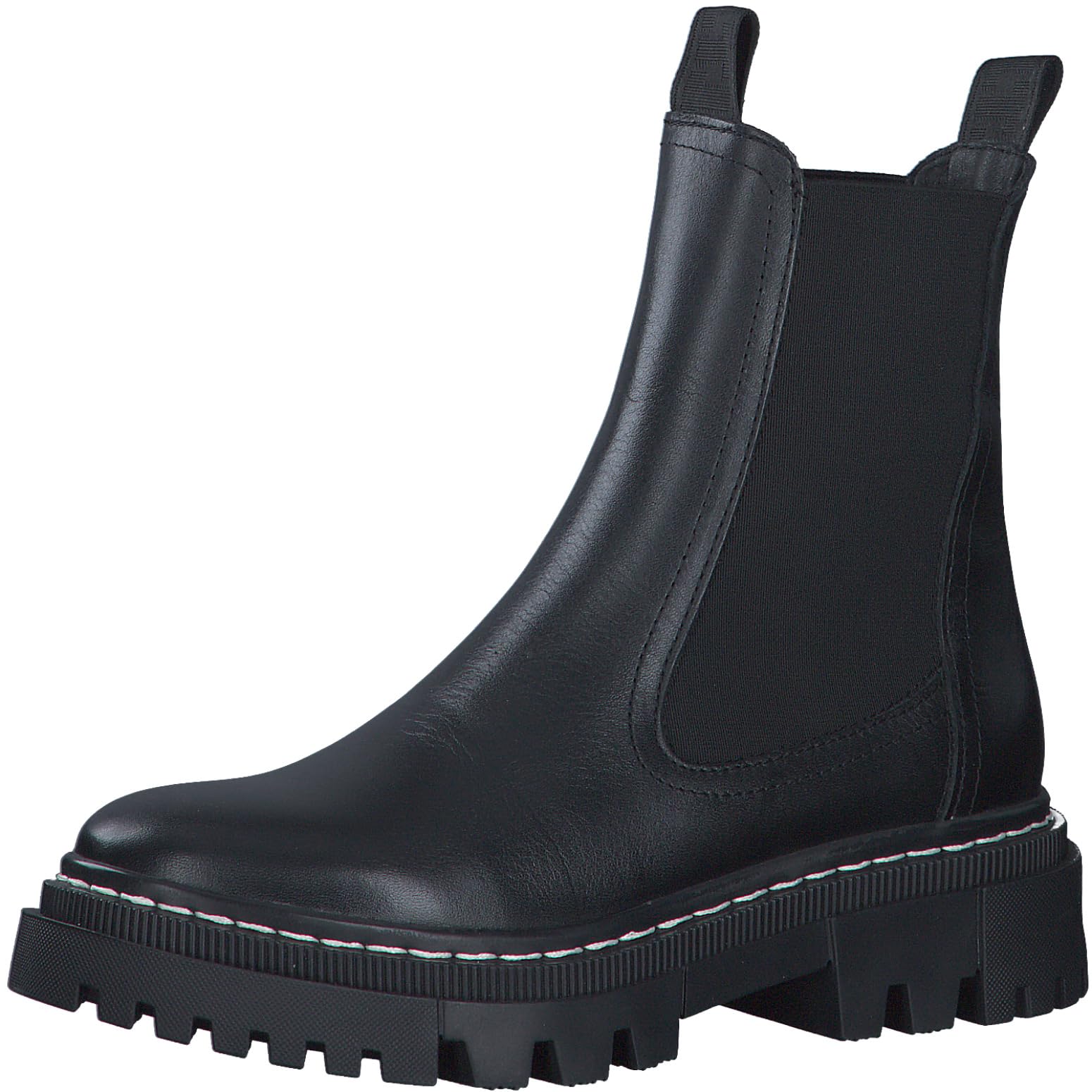 Tamaris Women Chelsea Boots, Ladies Ankle Boots,Removable Insole,Low Boots,Half Boots,Bootie,Slip Boot,Flat,Black,41 EU