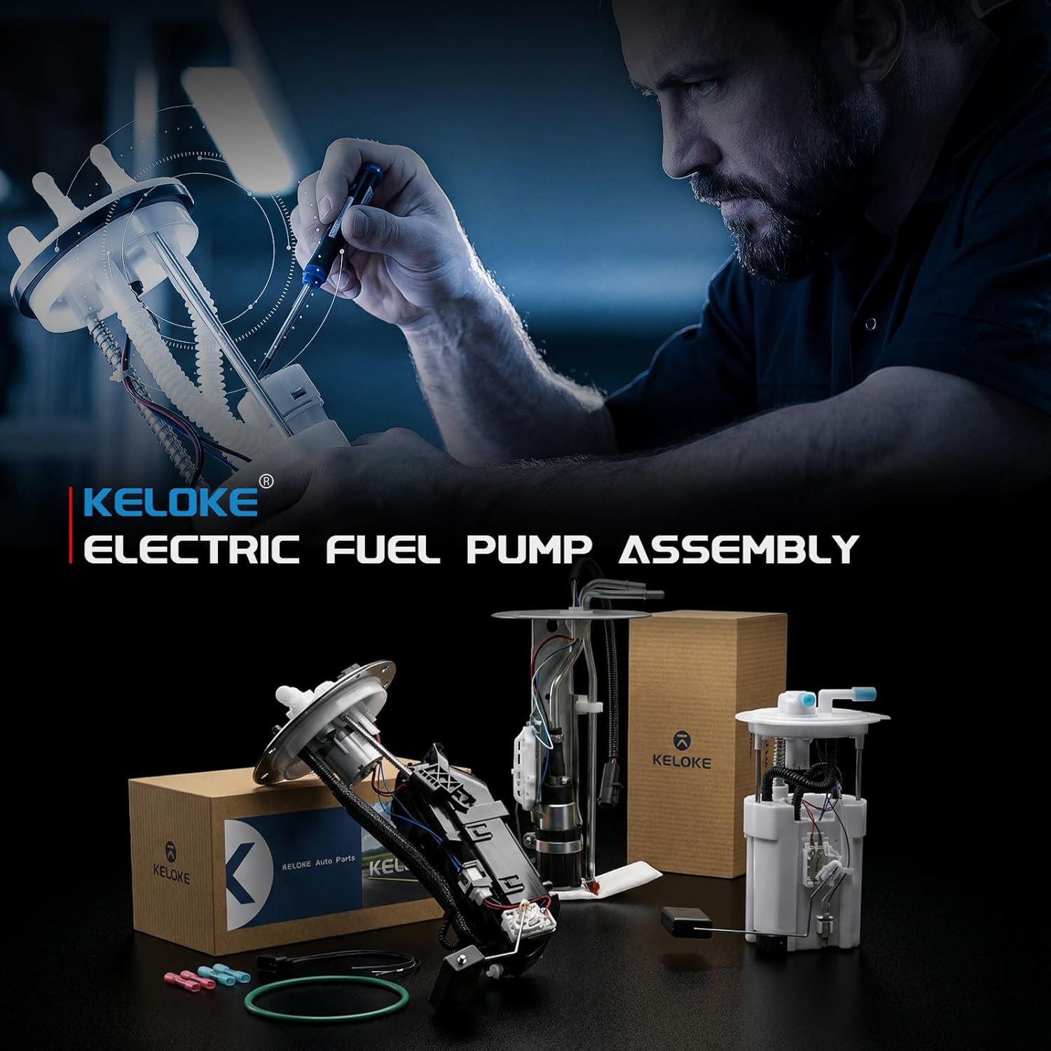 KELOKE Electric Fuel Pump Module Assembly with Pressure Sensor Compatible with 2007 2008 2009 Hyundai Santa Fe, V6 2.7L 3.3L, Gas, Replace# E8821M FG1272 SP3022M 31110-0W000 P76603M - Image 8