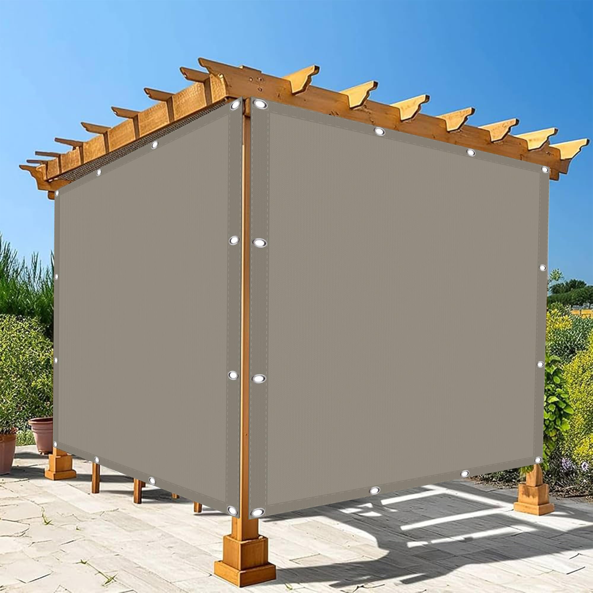 Pare-soleil terrasse et balcon couleur taupe pour créer un coin d'ombre frais