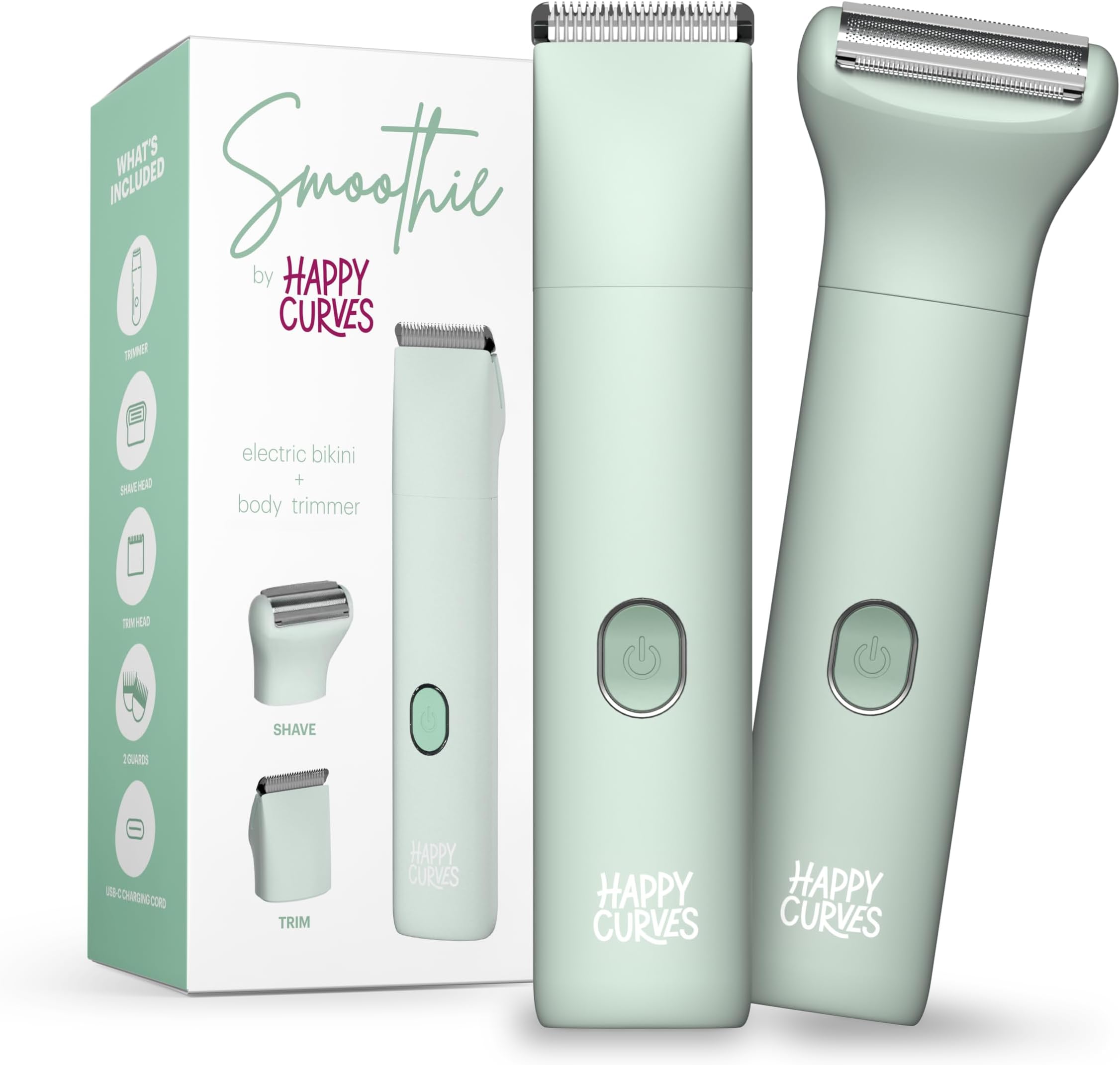 Amazon.com: HAPPY CURVES Smoothie Bikini Trimmer - Electric Razor for ...