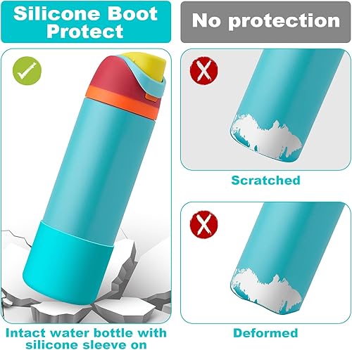 Vista 307 de 2PCS Silicone Water Bottle Boot for Owala 24oz 32oz 40oz, Anti-Slip Protective Sleeve Bottom Bumper Protector for FreeSip, Twist, and Flip Stainless
