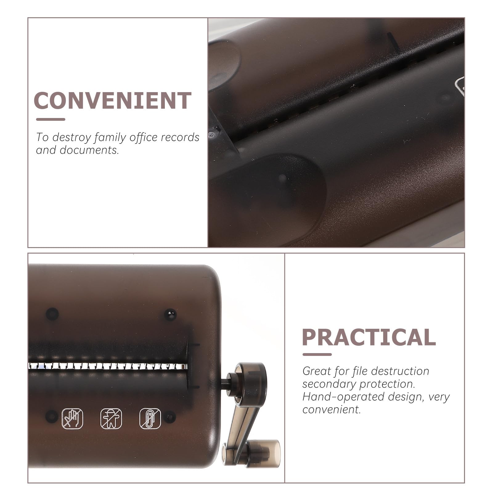 Distruggidocumenti Manuale Portatile per Ufficio e Casa, Mini Trituratore da Tavolo in Abs, Funzione di Riservatezza Migliorata, Design Semplice e Aspetto Raffinato