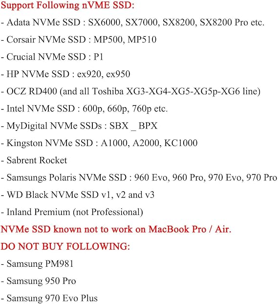 M.2 NVME SSD Convert Adapter for Upgraded MacBook Air Pro Retina Mid 2013-2017, NVME/AHCI SSD Upgraded Kit for A1465 A1466 A1398 A1502 - Standard Size