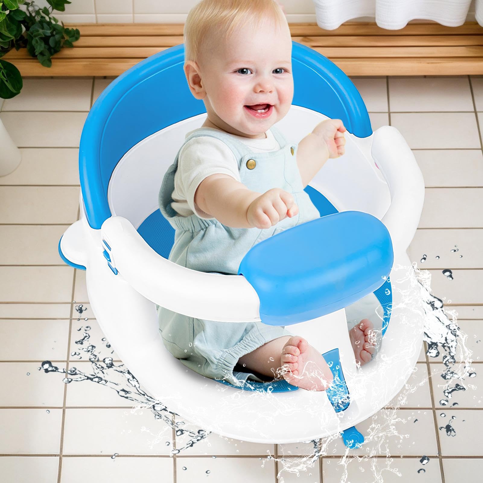 Asientos de baño para bebés sentados, siéntate el asiento de la bañera para