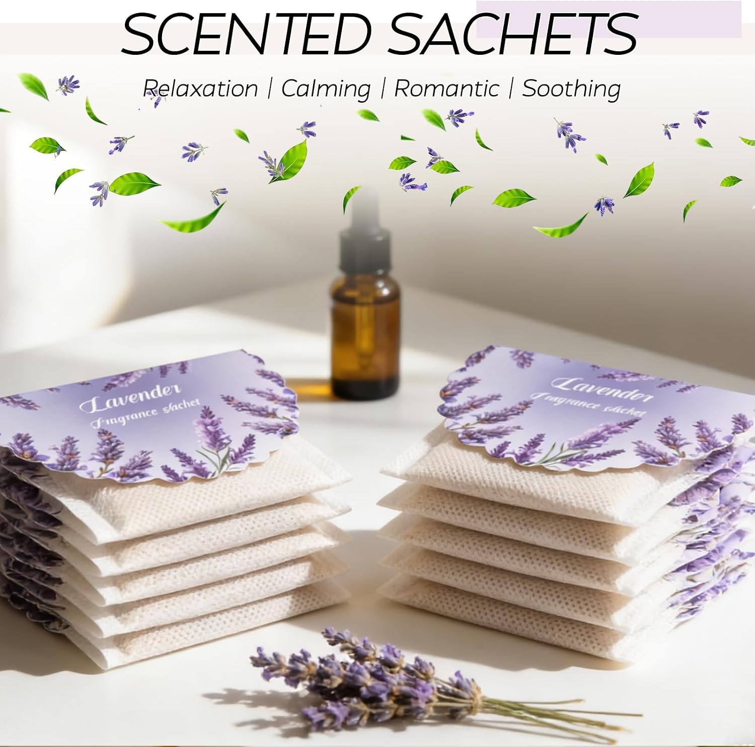 18 Pack Lavender Scented Sachets for Drawer and Closet | Long Lasting Fresheners for Home & Closet, Portable Deodorizer Fragrance Sachets for Car, Wardrobe, Storage